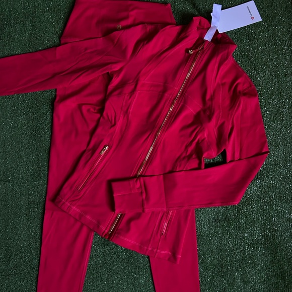 lululemon athletica Pants - lululemon athletica Red Track Jacket & Joggers Set brand new